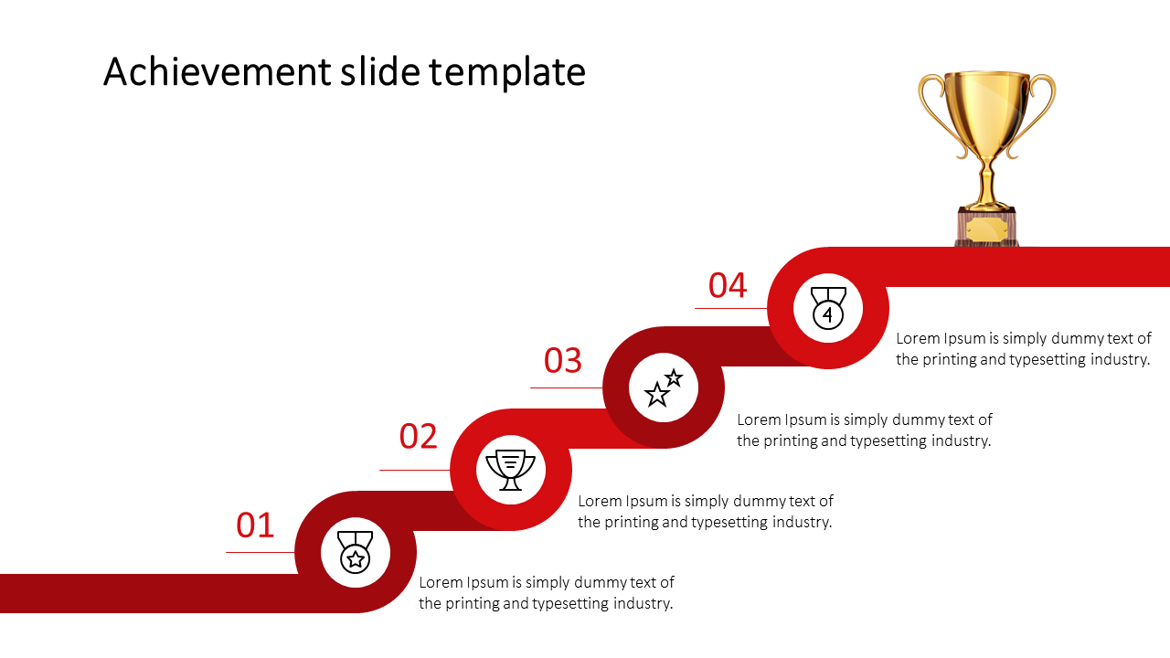 Free - Affordable Achievement Slide Template In Red Color 